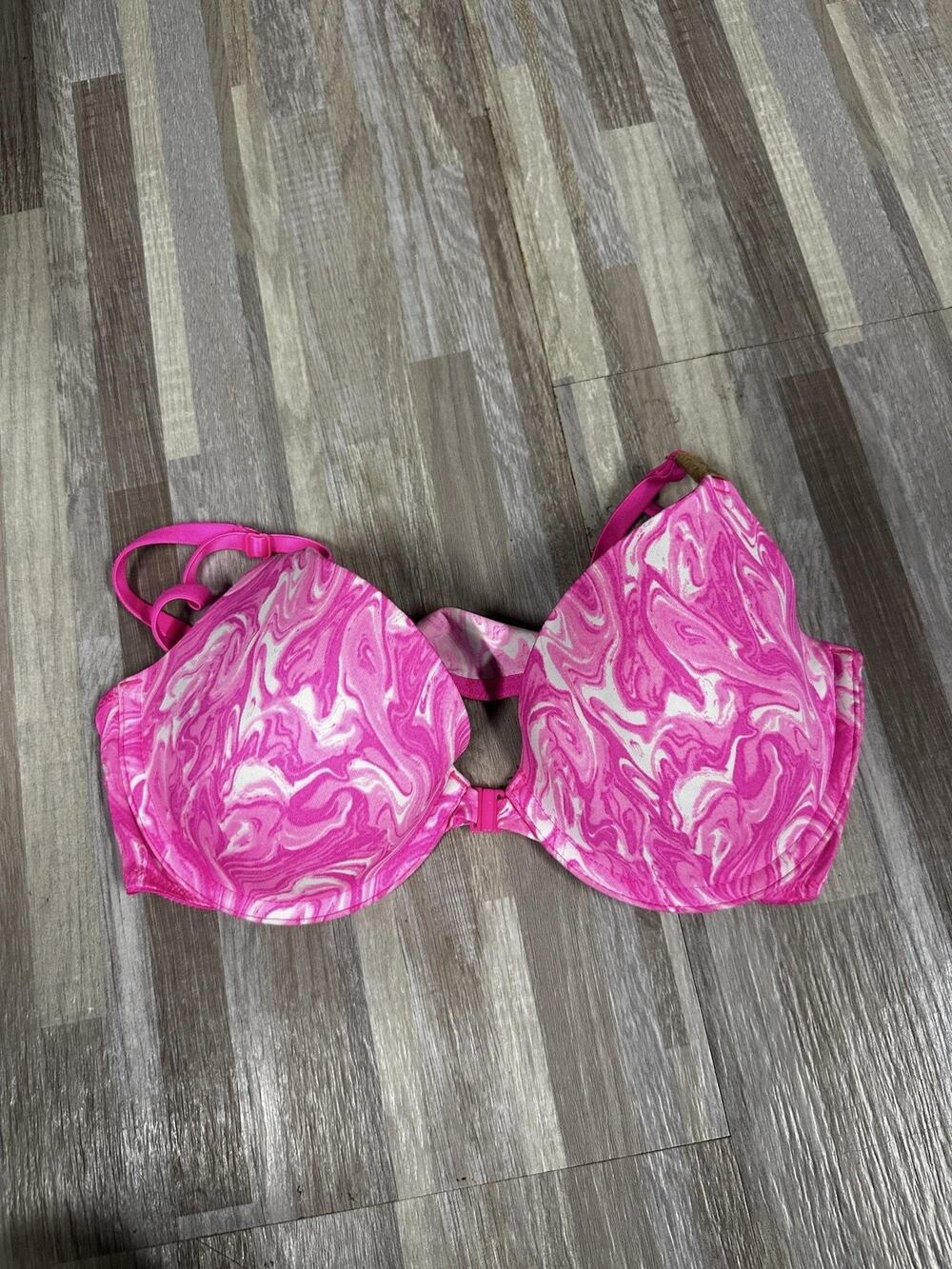 PINK Victoria's Secret Bra Womens 36B Pink Tie Dye T-Shirt Lined Underwire